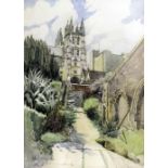 *** John Doyle (born 1928) - Watercolour - A view of Canterbury Cathedral with the monastic ruins to