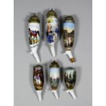 A collection of German and Austrian printed and painted porcelain pipe bowls, including - "