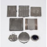 An Elizabeth II plain silver rectangular card case, 3.75ins x 2.5ins, Sheffield 2001, seven silver