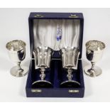 "The Canterbury Cathedral Goblets" - Two Elizabeth II silver goblets manufactured in support of