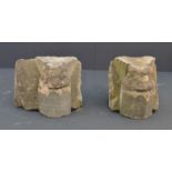Pair of Principal Mullion Cill Bases ( 1930's Doulting Stone), 340mm high x 450mm wide x 310mm