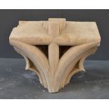 Minor Mullion Transom Head (Caen Stone 1428) with 1860's Caen Stone nosing and cementicous repair,