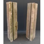 Pair of Principal Mullions (Portland Stone 1792), each 1130mm high x 305mm wide x 604mm deep (Ref.