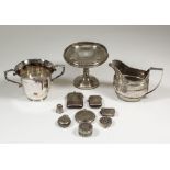 A late Victorian plain silver two-handled cup with plain bell shaped body, 3.25ins high, Chester