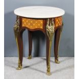 A modern French mahogany and gilt metal mounted circular occasional table of Louis XVI design with