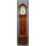 An early 19th Century oak longcase clock by Shilling of Milton, the 12ins arched painted dial with