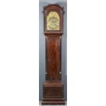 A George III mahogany longcase clock by Jeremiah Martin, Tottenham, the 12ins arched brass dial with