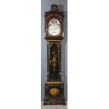 An 18th Century painted mahogany Automaton longcase clock by Edward Mann of London, the 12ins