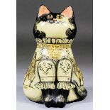 Joan and David de Bethel - Papier mache figure of a cat with decoupage decoration of Webb's