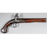 A .60 caliber gentleman's flintlock pistol by Ellston of Doncaster, Circa 1770, the 9ins barrel