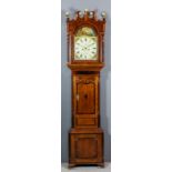 An early 19th Century oak and mahogany banded longcase clock by John Cotterill of Wirksworth (