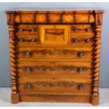 A Victorian "Scottish" mahogany chest with square edge to top, fitted one frieze drawer with cushion