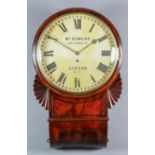 A Victorian mahogany drop dial wall clock by William Edmead, 138 Gower Street, London, the 12ins