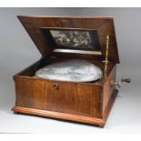 A late 19th Century walnut cased "Symphonium", No.62280, to take 15.625ins metal disks, with 6.