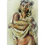 Colin Colahan (1897-1987) - Charcoal and watercolour sketch heightened in white - Three quarters