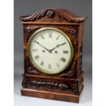 An early Victorian figured mahogany cased mantel clock by Kleyser & Co of London, with 7.5ins