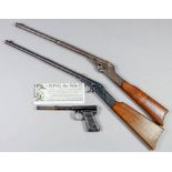 A King "No. 1" American air rifle with 18ins barrel, with V and fore sights, circa 1907, 31ins