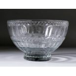 A late 18th/early 19th Century English or Irish glass bowl with panel and diamond cutting, 8.5ins