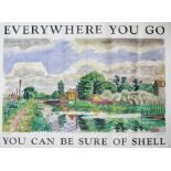 George Hooper (1910-1994) - Coloured lithograph - Shell Oil Poster - "Kintbury, Berks" - "Everywhere