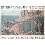 John Armstrong (1893-1973) - Coloured lithograph - Shell Oil Poster - "Near Lamorna" - "Everywhere