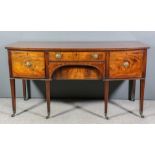 A 19th Century mahogany bow front sideboard, the whole inlaid with boxwood stringings, fitted two