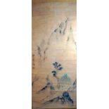 A CHINESE PAINED ON PAPER HANGING SCROLL PICTURE, inscribed with four characters and a red seal