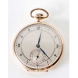 BUREN, GRAND PRIX, 9CT GOLD CASED SWISS DRESS POCKET WATCH, 15 jewel keyless movement, silvered