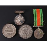 1939-1945 DEFENCE MEDAL WITH RIBBON, TWO "CITY AND GUILDS OF LONDON INSTITUTE DEPARTMENT OF