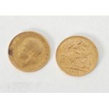 TWO GEORGE V GOLD HALF SOVEREIGNS, 1912 and 1913