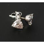 PAIR OF TRILLIANT CUT DIAMOND SET STUD EARRINGS, 1.45ct approx. total carat weight, G/H, SI, 1.4g