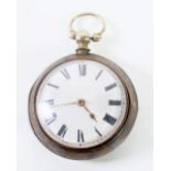 SILVER CASED OPEN FACED POCKET WATCH, key wind movement, movement marked 9925, roman dial, silver