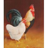 BEN TAYLOR OIL PAINTING ON BOARD 'No 1 Bantam & the ol gal' Signed and dated 1990