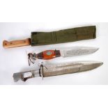 MODERN 20th BRITISH MILITARY ISSUE MACHETE with hatchet shaped blade marked N22, 18" (45.7cm) long