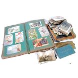 EARLY TWENTIETH CENTURY POSTCARD ALBUM AND A LARGE COLLECTION OF POSTCARDS, mainly topographical,