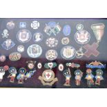 MIXED SELECTION OF ENAMELLED BADGES VARIOUS includes four 19th Century circular medallions with