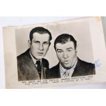 BUD ABBOTT AND LOU COSTELLO SIGNED BLACK AND WHITE PROMOTIONAL/FAN CLUB PHOTOGRAPHIC IMAGE promoting