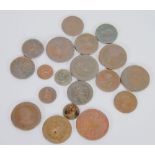 SMALL SELECTION OF GEORGE III TO QUEEN VICTORIA COPPER COINAGE includes George III penny 1797 (F),