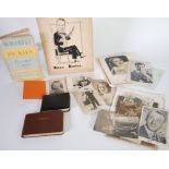 SELECTION OF EARLY TO MID TWENTIETH CENTURY AUTOGRAPHS AND EPHEMERA RELATING TO STARS OF STAGE AND