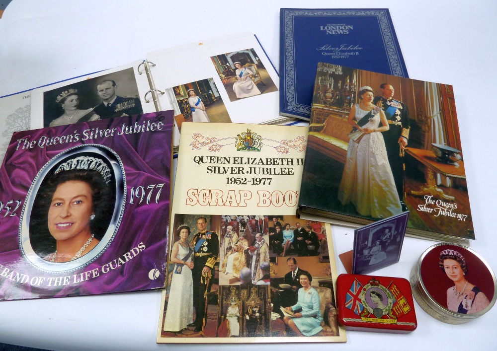 A SELECTION OF QUEEN ELIZABETH II SILVER JUBILEE (1977) MEMORABILIA, including; a VINYL RECORD,