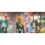 ANTHONY BEBRO (b.1968, Salford) ACRYLIC ON CANVAS OF MANCHESTER UNITED Portraits of players and