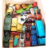 SMALL SELECTION OF PLAYWORN DIE CAST TOY CARS circa 1970's-1980's together with a DINKY SUPER