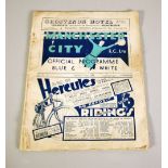 POST-WAR MANCHESTER CITY F.C OFFICIAL PROGRAM, BLUE & WHITE, VOL.42, NO.14, SATURDAY JAN 10TH, 1948,