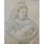 B. ISRAEL, BLACK AND WHITE PRINT INSCRIBED, 'This portrait of the Most Gracious Majesty The Queen,