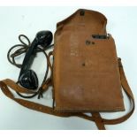 A SECOND WORLD WAR UNITED STATES ARMY SIGNAL CORPS TELEPHONE EE-8-B in leather case with shoulder