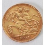 GEORGE V, 1911, GOLD HALF SOVEREIGN