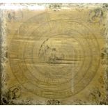 GEORGE III COMMEMORATIVE SILK HANDKERCHIEF OR SCARF, central spiral design of dates and