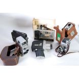 SIX 8mm MOVIE/CINE CAMERAS, comprising; Paillard B8, Kodak Brownie Movie Camera II, H & G 'Cadet'