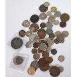 SUNDRY EUROPEAN AND WORLD COINS MAINLY LATE 19th CENTURY TO MID 20th CENTURY, includes silver '