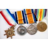 TWO WORLD WAR I SERVICE MEDALS  viz 1914-18 War medal and gilt Victory medal with ribbons awarded to