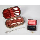 GOOD QUALITY VICTORIAN BRASS AND BURR WALNUT WOOD MANICURE IMPLEMENTS BOX oblong and D ended the